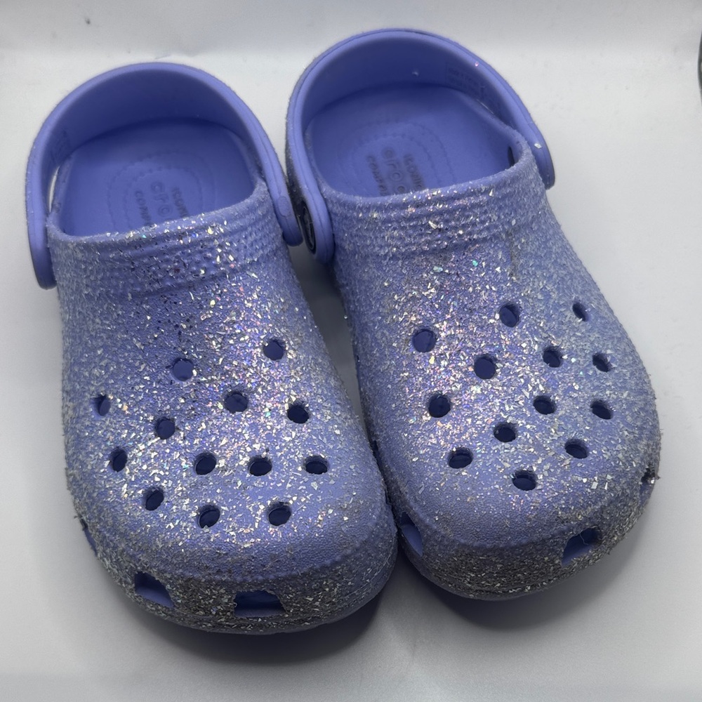 Lavender Purple Glitter Kid Crocs Size Child Youth 13
